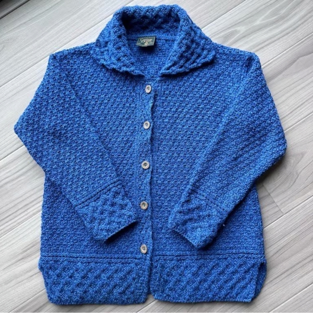 Blue Textured Women's Sweater